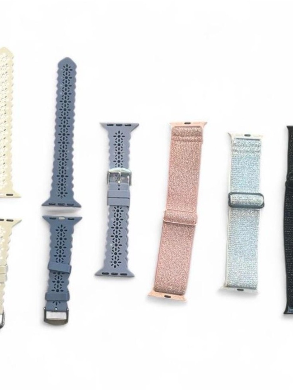 8 Assorted watch bands compatible for Apple Watch girly sparkled and pastel